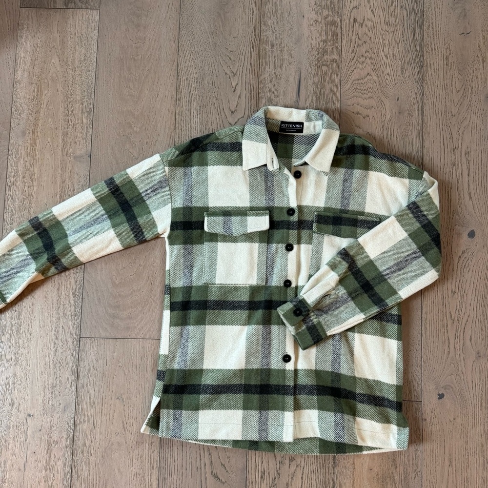 Kittenish Green and Cream Plaid Jacket